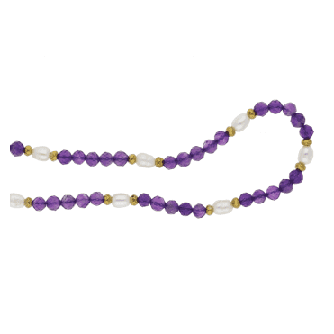 Amethyst & Freshwater Pearl Necklace & Bracelet Set