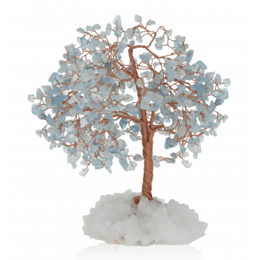 Aquamarine Tree in Rock Crystal