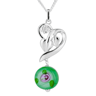 Arts & Crafts Inspired Beaded Silver Pendant