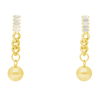 Ball & Chain Earrings with a Mischievous Sparkle