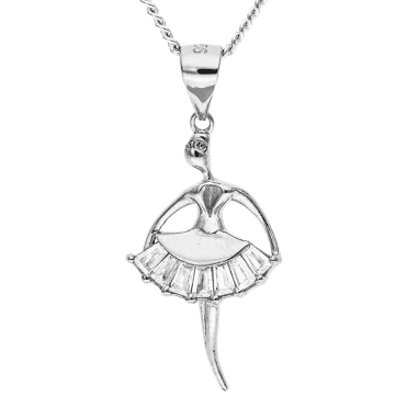 Ballerina Pendant in Sparkling Silver