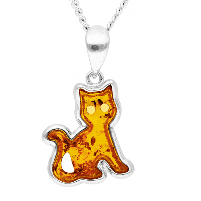 Baltic Amber Cat Pendant