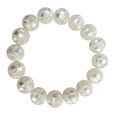 Beaded Stretch Bracelet of Pearl Mosaic