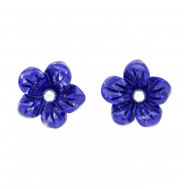 Beautifully Hand Carved Lapis Lazuli Earrings