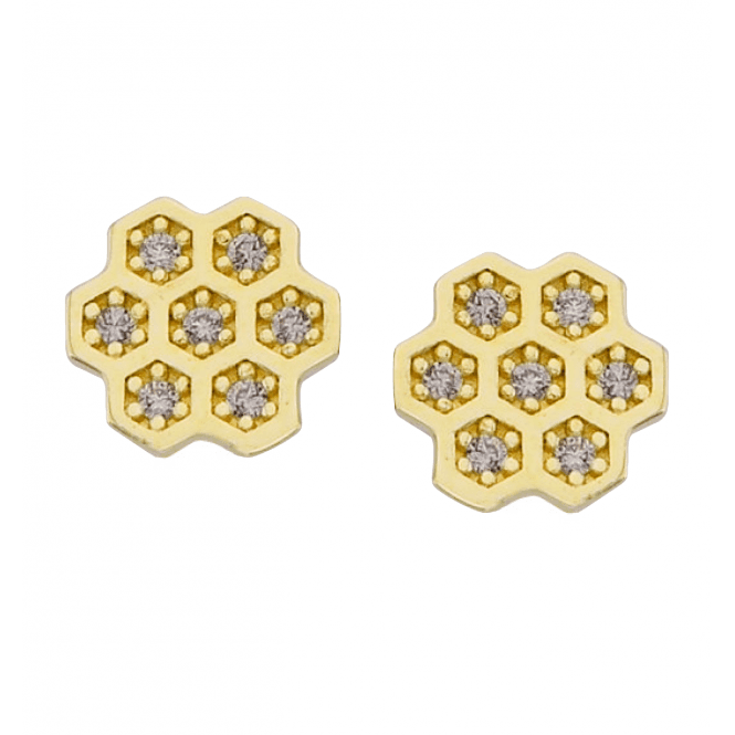 Beehive Studs in Solid 9ct Gold