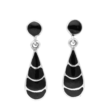 Bewitching Deco Earrings in Silver & Onyx