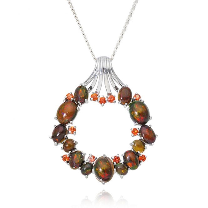Black Opal and Sapphre Pendant