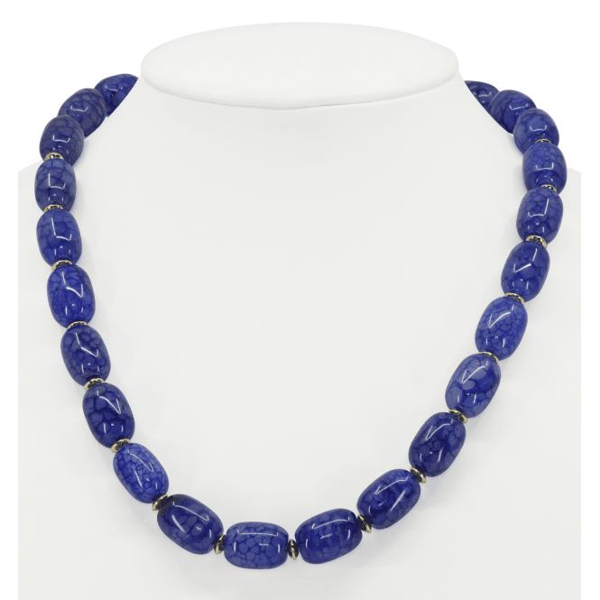 Blue Agate Bead Necklace