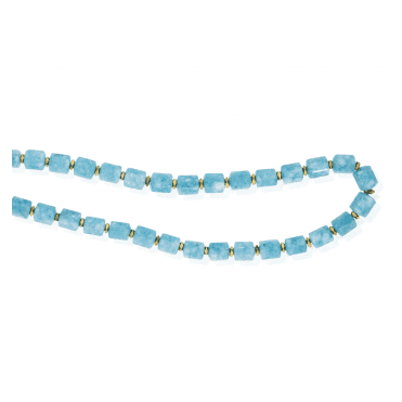 Blue Jade Long Necklace with Free Bracelet