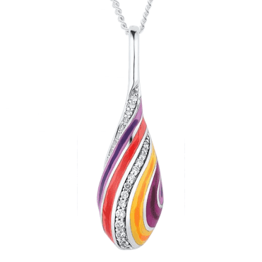 Bright Lava Pendant with Silver Sparks