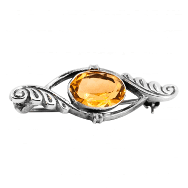 Brooch Silver 0764 Citrine