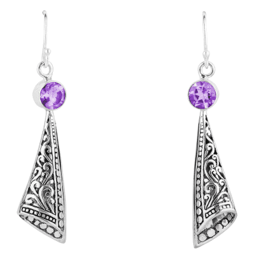 Byzantine Inspired Earrings with Amethyst Light