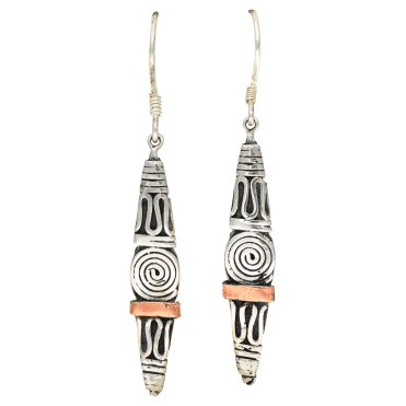 Byzantine Inspired Silver Earrings Nuanced with 18ct Gold
