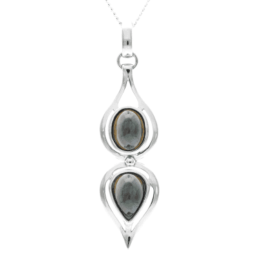 Cabochon Pendant with 3¼cts of Shaped Black Opals