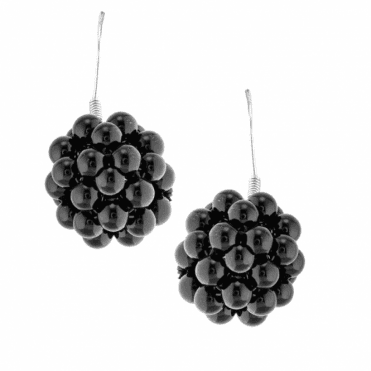 Caviar Earrings in Darkly Glossy Solid Onyx