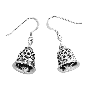 Celebratory Silver Bells in Repousse Silver