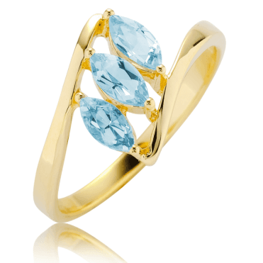 Celestial Steps of Aquamarine in 9ct Gold