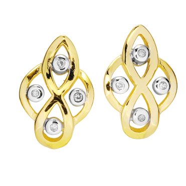 Celtic Dream Earrrings Weaving with 18ct Gold & Diamonds