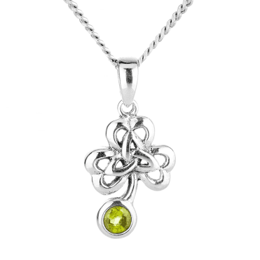 Celtic Leaf Pendant of Peridot Light