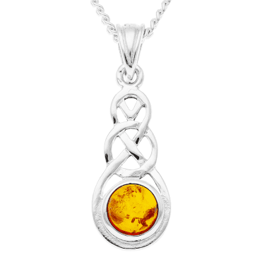 Celtic Plait Pendant with a Kind Eye of Amber