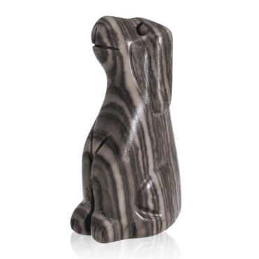 Companion Dog in Black Vein Agate