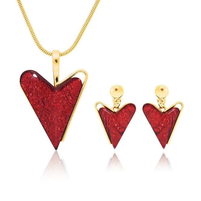 Contemporary Heart Necklace with FREE Earrings!