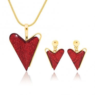 Contemporary Heart Necklace with FREE Earrings!