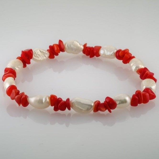 Coral & Pearl Bracelet