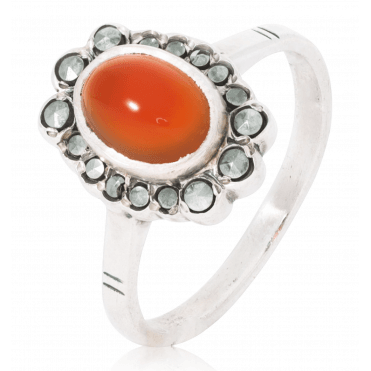 Cornelian Sterling Silver Ring