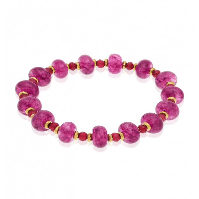 Cranberry Jade & Hematite Bracelet