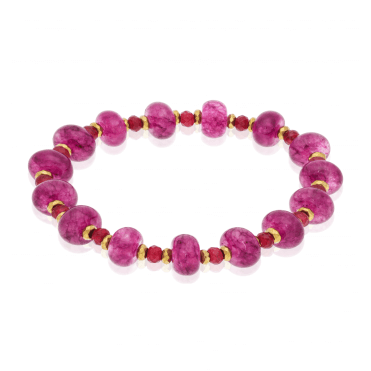 Cranberry Jade & Hematite Bracelet