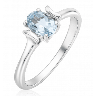 Crystal Blue Aquamarine Sea Ring