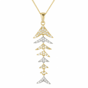 Crystal Fish in 9ct White, Yellow and Rose Gold