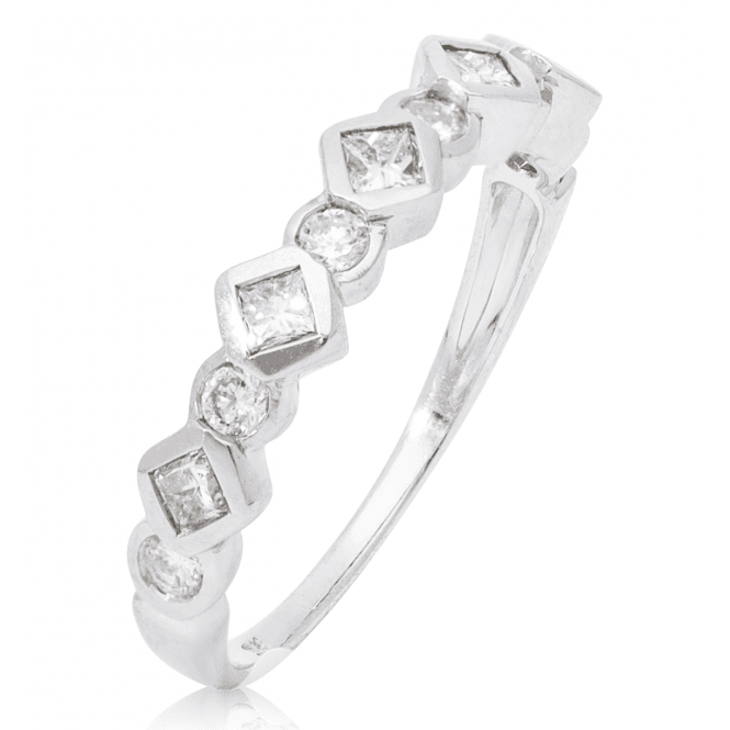 ½ct Half ET Ring in 9ct White Gold