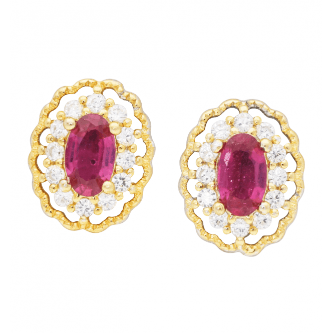 ½ct Ruby Cluster Earrings