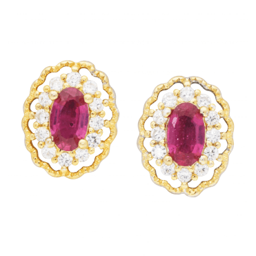 ½ct Ruby Cluster Earrings