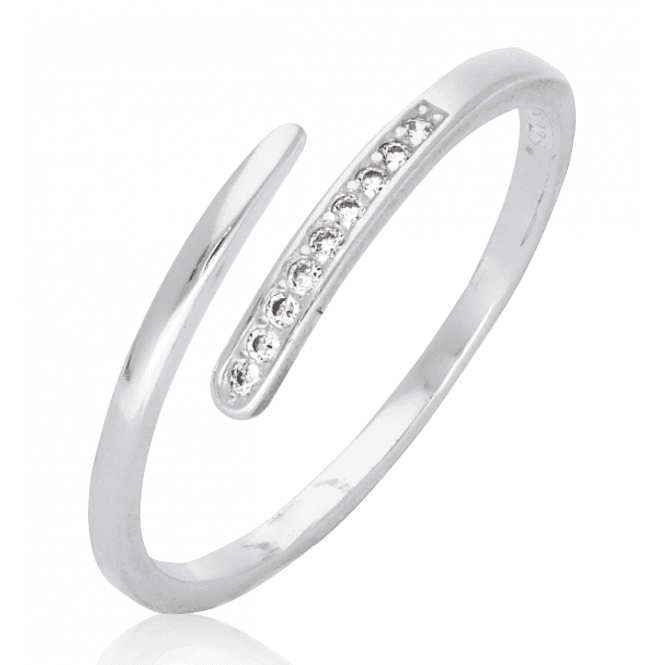 Cubic Zirconia Crossover Ring