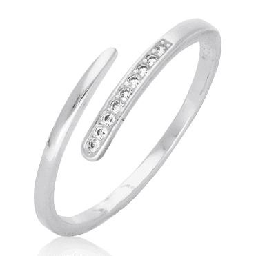 Cubic Zirconia Crossover Ring