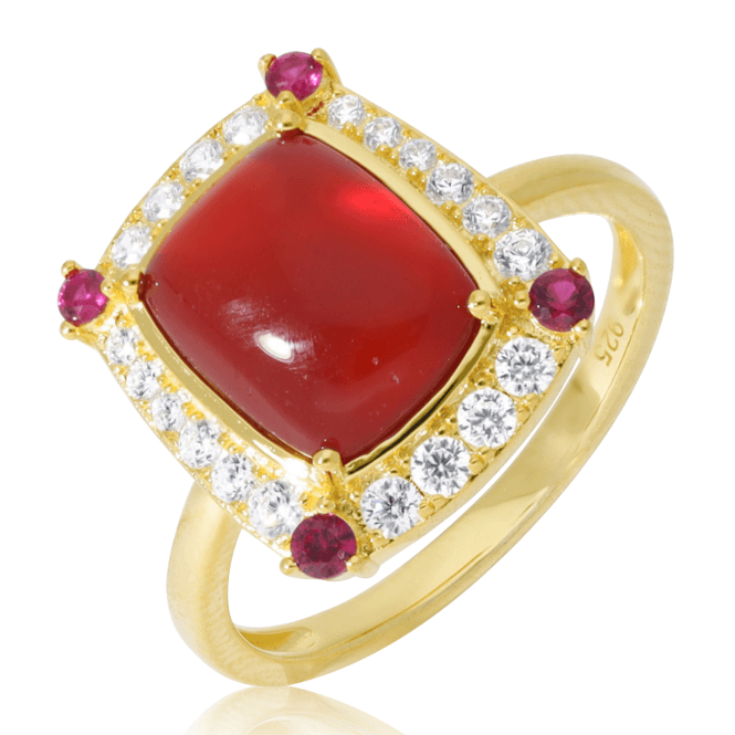 Cushion Red Agate Ring