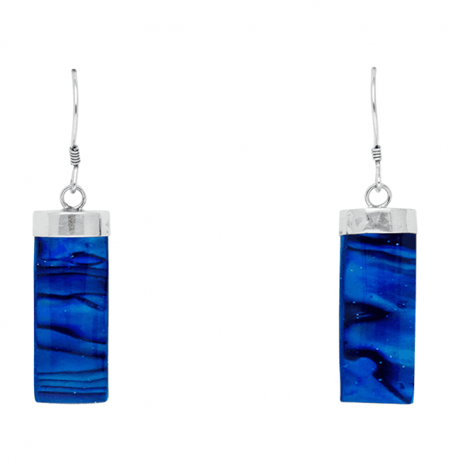 Demilune Silver Earrings with a Cool Paua Shimmer