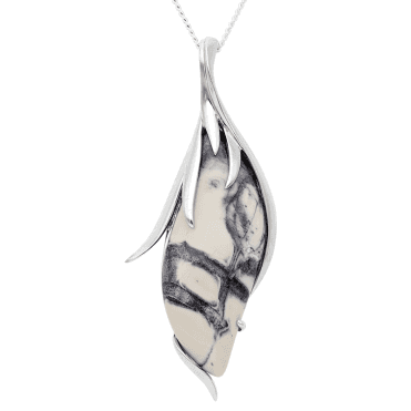 Designer Pendant with Silver & Porcelain Jasper