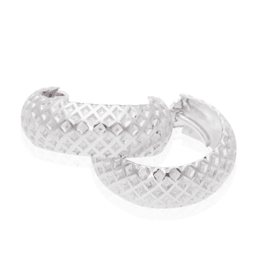 Diamond Cut Silver Hoop Earrings