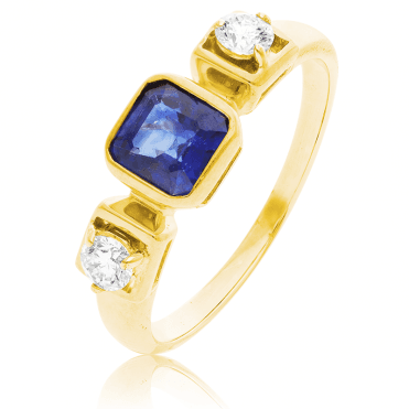 Distinctive 18ct Gold Ring with 1.54cts of Sapphire & Diamonds