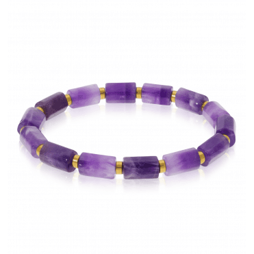 Dog Tooth Amethyst Barrel Bracelet