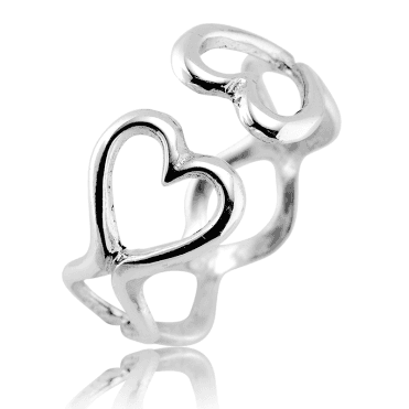 Easy-Fitting Hearts Embrace Ring