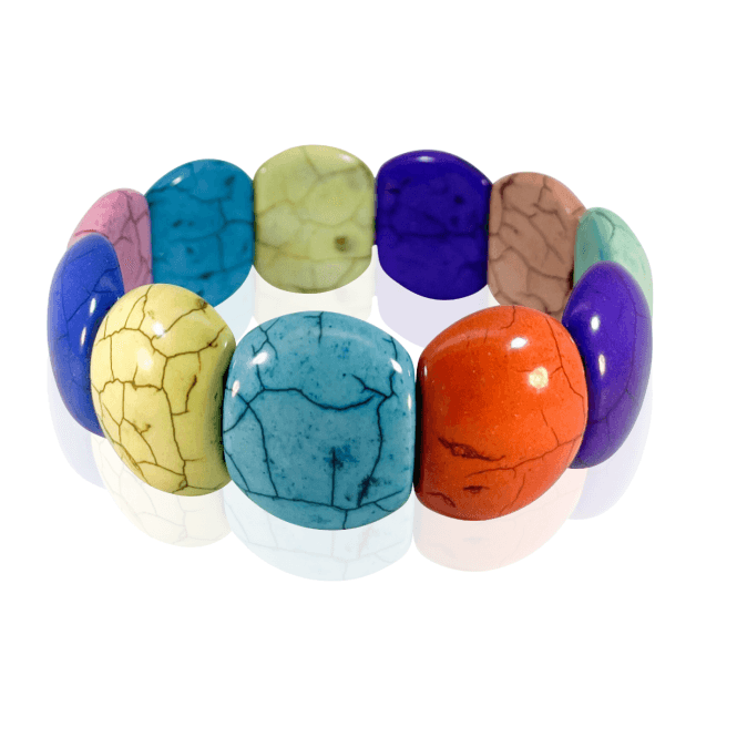 Easy Stretch Bracelet of Marbled Magnesite