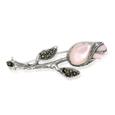 Elegant Tulip in Mother of Pearl Brooch