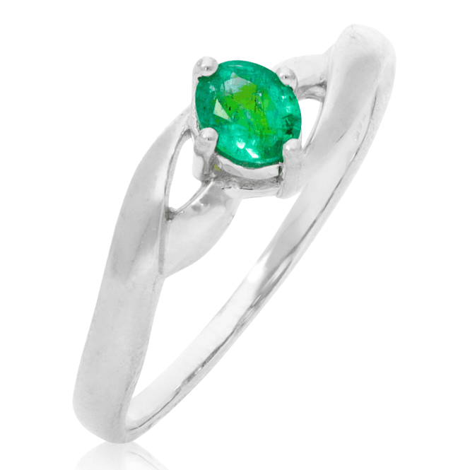 Emerald Twist Ring