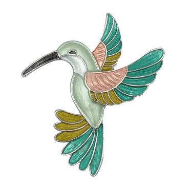 Enamel Hummingbird Magnetic Brooch