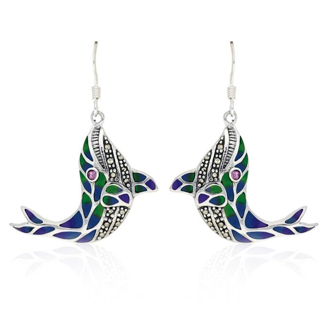 Enamel Whale Earrings